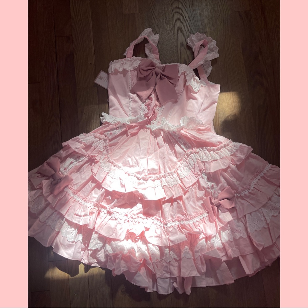 lolita sweet pink ribbon dress - Picture 2 of 4